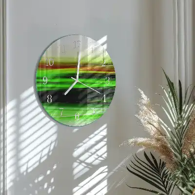 Okrúhle sklenené hodiny na stenu Abstrakcia