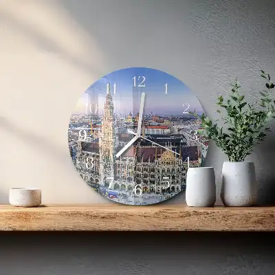 Nástenné hodiny sklenené okrúhle Horizont