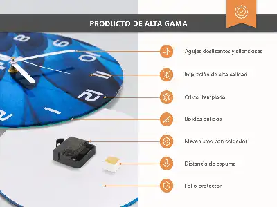 Nástenné hodiny sklenené okrúhle Horizont