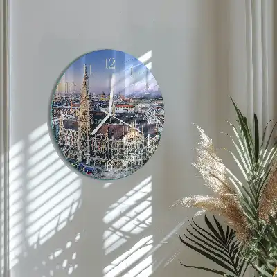 Nástenné hodiny sklenené okrúhle Horizont