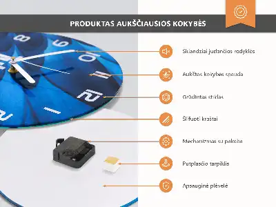 Nástenné hodiny sklenené okrúhle Orchidea