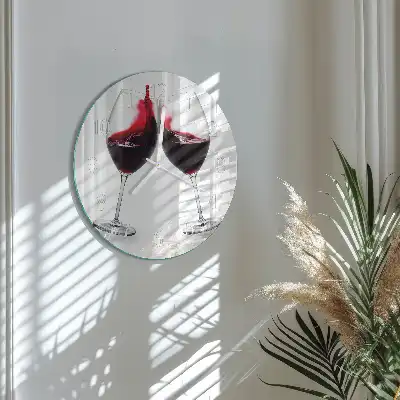 Hodiny na skle okrúhle Víno