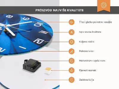 Hodiny na skle okrúhle Víno
