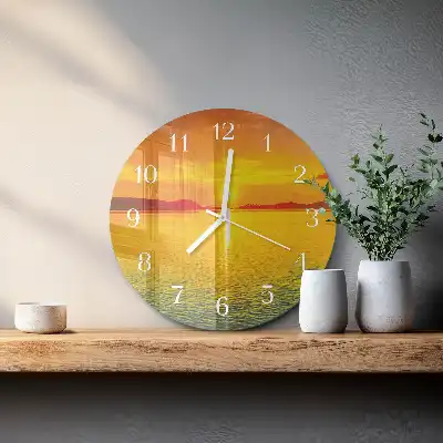 Okrúhle hodiny na stenu Západ slnka