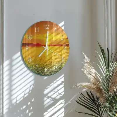 Okrúhle hodiny na stenu Západ slnka