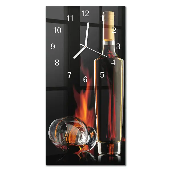 Hodiny na skle vertikálne Alkohol