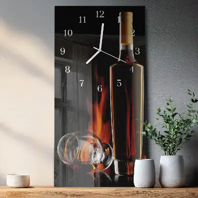 Hodiny na skle vertikálne Alkohol