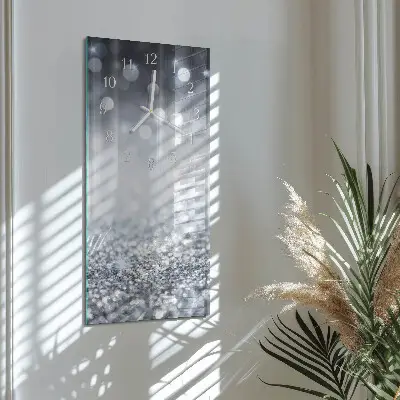 Hodiny s fotkou sklenené vertikálne Brokát