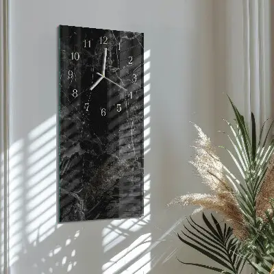 Vertikálne sklenené hodiny na stenu Grafit