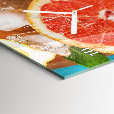 Vertikálne sklenené hodiny na stenu Grapefruit
