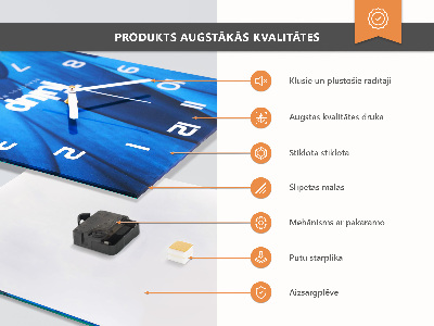 Hodiny s fotkou sklenené vertikálne Vzor