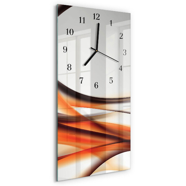 Vertikálne sklenené hodiny na stenu Abstrakcia