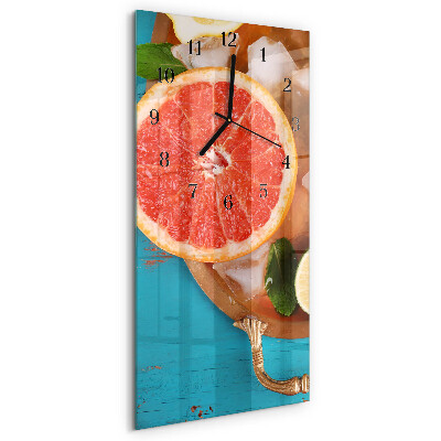 Hodiny na skle vertikálne Grapefruit