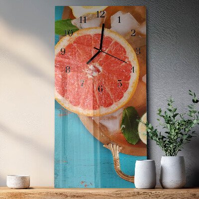 Hodiny na skle vertikálne Grapefruit