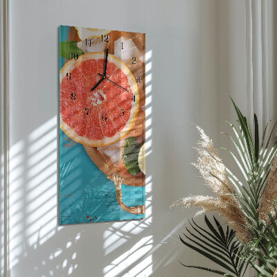 Hodiny na skle vertikálne Grapefruit