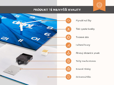 Hodiny na skle horizontálne Kávové zrná