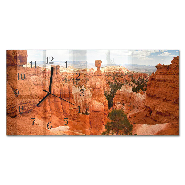 Hodiny na skle horizontálne Bryce Canyon