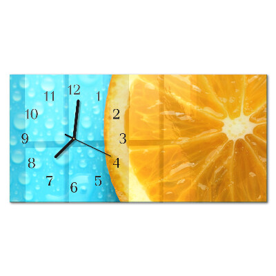 Hodiny s fotkou sklenené horizontálne Pomarančový citrus