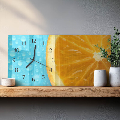 Hodiny s fotkou sklenené horizontálne Pomarančový citrus